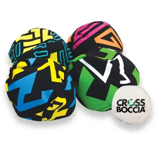 Crossboccia Soft Boule Set Family Pack Pro, Wurfspiel aus Stoff für Indoor und Outdoor, für 4 Spieler, Bunt
