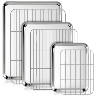 Wildone Backblech mit Gitter-Set 40,6 x 30,5 x 22,9 cm