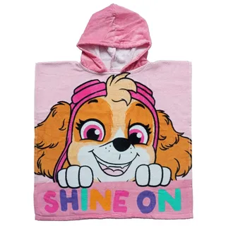 UNITED LABELS Paw Patrol Badeponcho Handtuch Badetuch mit Kapuze 50 x 100% cm rosa
