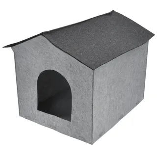 Möbelbörse Hundehaus Hundehütte Katzenhöhle Katzenhaus Katzenhütte Hundebett Haustier Höhle aus Filz für Katzen & Hunde - 44x40x49cm