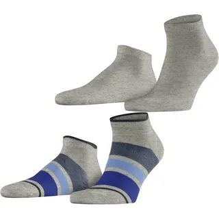 ESPRIT Herren Sneaker Socken Fresh Stripe 2er Pack - grau|blau - 43|44|45|46