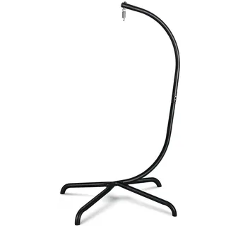 Hängesessel-Ständer, starker eiserner Hängesessel-Rahmen mit Federhaken, stabiler Sockel, strapazierfähiger Hängesessel-Ständer, 330 lbs, C-Ständer für Hängesessel im Innenbereich, Schlafzimmer,Garten