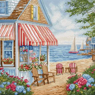 Letistitch Kreuzstich Stickpackung Ein sonniger Tag, Zählmuster, 26x26cm