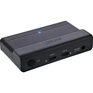 InLine USB-C Switch Umschalter für 2 PCs, 4-Port Hub, USB 3.2 Gen.1, schwarz Switches