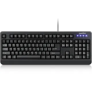 Perixx PERIBOARD-517 wasserdichte Tastatur - IP65 - Antibakterielle Schutzschicht - Vollständig Wasserdicht - QWERTY US Layout - Schwarz