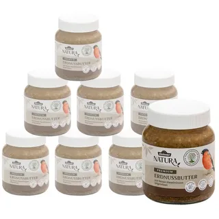 dehner natura premium Erdnussbutter im Glas mit Haselnüssen Wildvögel 8 x 340 g