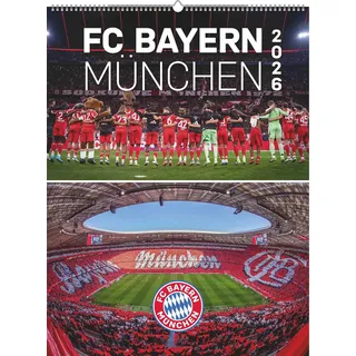 n neumannverlage N Neumann - FC Bayern München 2026 Posterkalender, 48x64cm, Fußball-Kalender mit Motiven der Stars, Fan-Kalender mit Fußball-Highlights, Spiralbindung und internationales Kalendarium: XL-Kalender 2026