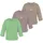 3er Pack Baby Merino Longsleeve Taupo in Beige/Rosa/Grün Gr 98/104