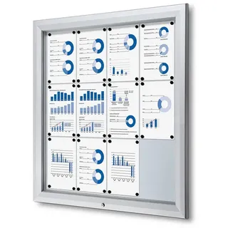 Showdown® Displays Schaukasten T silber 12x DIN A4