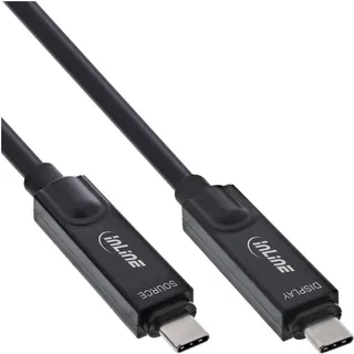 InLine USB 3.2 Gen.2 AOC Kabel USB-C Stecker/Stecker 10 m Schwarz