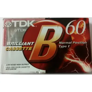 TDK B60 Brilliant Kassette - Normallage Typ I - Low Noise mit hoher Ausgangsleistung