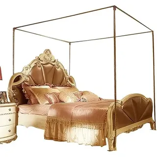 Himmelbett Moskitonetzhalter Vier Eckbett, Bettüberdachung Baldachin Rahmen Gestell aus Edelstahl Eisenkunst -Bettüberdachung für Twin/Full/Queen/King Size/California King