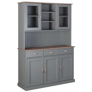 möbelando Buffet Luzerna 131 x 190 x 45 cm Grau/Sepia-braun
