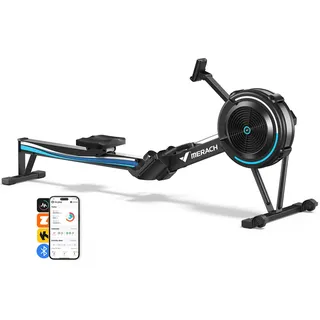 Merach Rudergerät Luftwiderstand für Zuhause, 10 Stufen Einstellbar mit Exklusiver APP, Professionelles Indoor-Rudergerät, Ergonomischer Komfortsitz, Einfache Lagerung