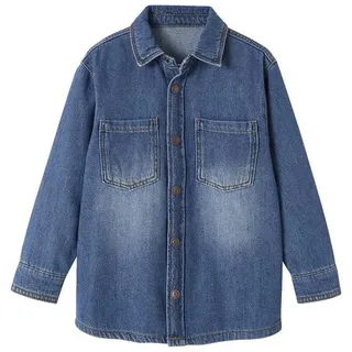 vertbaudet Langarmhemd Jungen Jeanshemd blau 92/98