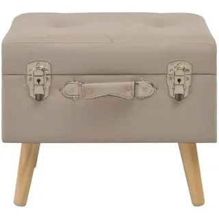 vidaXL Hocker mit Stauraum 40 cm Beige Stoff