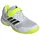 Hallen-Indoorschuhe Velcro weiss/lime Kinder