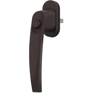 MS Beschläge ® Sicherheits-fenstergriff Fensterbeschlag mit Druckknopf Kinderschutz Fensterolive Braun RAL 8019