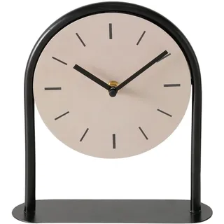 Boltze Tischuhr Diabolo H 22 cm – Beige - Schwarz – Eisen