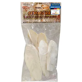 Tropic Shop, Sepia-Schalen-Pack, 6-12 Stück 100% Reine Sepiaschale, Gesundheitsfördernde Mineralien, Kalziumversorgung, Premium Pflege & Aufbau für Reptilien und Vögel