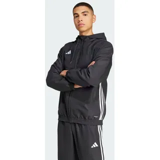 adidas Tiro 25 Essentials Woven Hoodie - Black / White - L