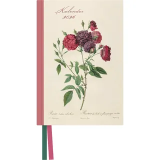 Neumann Redoutés Rosen Taschenkalender 2026 - Terminplaner mit Wochenkalendarium - Format 11,3x16,3