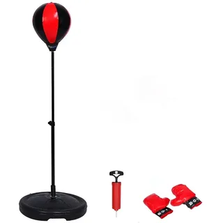 Boxsport Standboxsack Set, Verstellbare Höhe, mit Boxhandschuhen, Trainingsgerät für Jugendliche, Punching Ball für Boxübungen