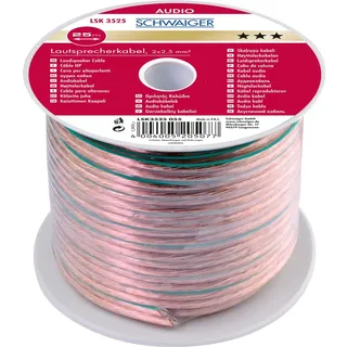 Schwaiger Lautsprecherkabel Grüne Kennungslinie 25 m