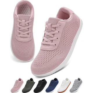 VOLHAL Barfußschuhe Damen Herren, Minimalistische Barfuss Schuhe mit Breiter Zehenbox & Zero Drop, Leichtgewicht Atmungsaktive Sneaker für Fitness, Wandern, Joggen & Alltag(Rosa, 39EU) - 39 EU Weit