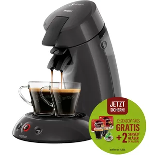 Philips Senseo Original Eco HD6552/39 Kaschmirgrau inkl. 2 Gläser und 24 Pads