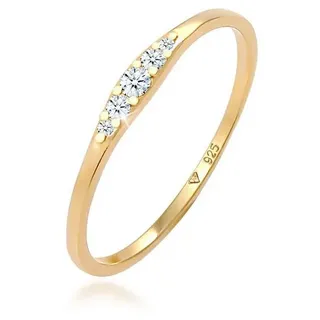 Elli DIAMONDS Verlobungsring Verlobungsring Diamant (0.09 ct) 925 Silber goldfarben 54 mm