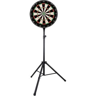 XQ-Max Ständer für Dartscheibe schwarz Dreibein, Dartboard Halterung aus pulverbeschichtetem Metall, Dartständer für Elektro- und Holz-Dartscheiben