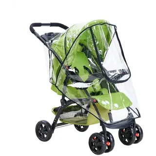 Fontee Baby Universal Regenschutz für Buggy und Sportwagen gute Luftzirkulation, verschließbares Kontakt-Fenster, einfache Montage an jedem Kinderwagen, PVC-frei