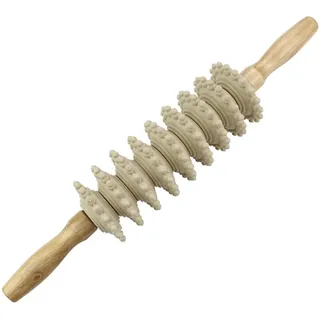 SOLUSTRE Massagegerät Für Rücken Und Nacken 15 Zoll Massageroller Holz Massagestab Zur Durchblutungsförderung Und Entspannung