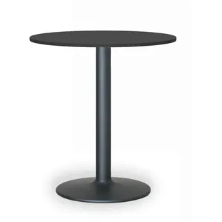 Konferenztisch rund, Bistrotisch FILIP II, Durchmesser 80 cm, schwarze Fußgestell, Platte Graphit