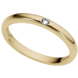 Diamantring FIRETTI "Schmuck Geschenk Gold 333 Damenring Verlobungsring Goldring Solitär" Gr. 16, gold (gelbgoldfarben), Fingerringe, Damen, 16, 0,04 P2 = erkennbare Einschlüsse, Diamanten Gelbgold 333, 3mm, Diamanten, Gelbgold 333, Diamantring, mit Brillant