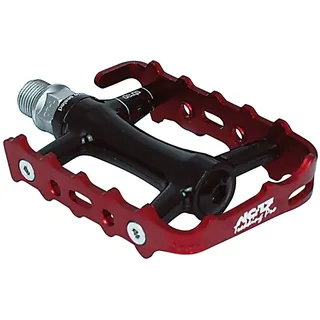 NC-17 Trekking Pro Pedale Pro Aluminium Trekking Pedale / Fahrrad Pedale MTB / Mountainbike Pedal / mit Reflektoren / Kugellager + Cr-Mo Achse / Gewicht 251g pro Paar, schwarz-rot