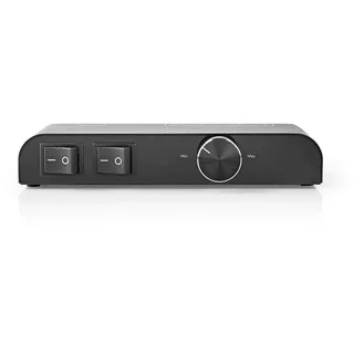 Nedis Lautsprecher Umschalter 2fach - Lautsprecher Verteiler - Volumenregelung - 2 port(s) - 60 W - 4-16 Ohm - Schwarz