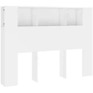vidaXL Kopfteil mit Ablagen Weiß 140x18,5x104,5 cm