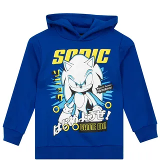 SONIC THE HEDGEHOG Kapuzenpullover | Sonic Hoodie Kinder | Kapuzenpullover für Jungen | Blau | 116 - 116