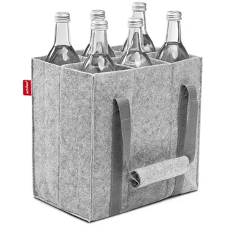 Achilles Flaschentasche 6 Fächer 100% recycelter Filz 30 x 20 x 20 cm grau