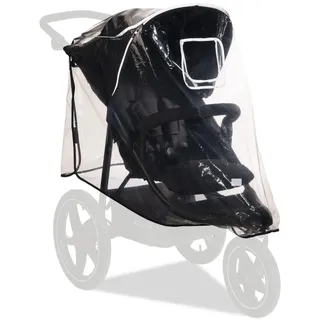 hauck Universal Regenschutz für Dreirad Kinderwagen 58 x 48 x 90 cm, Reflektierend, Kontakt & Belüftungs Fenster, Kompatibel mit Runner & Runner 2, Einfache Klettverschluss Befestigung (Transparent)