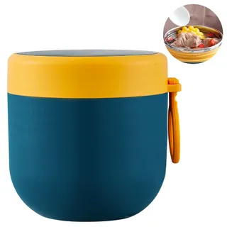 Müslibecher to go 800ml Lunchpot Müsli to go Becher, Suppentassen Joghurtbecher mit Löffel Deckel, Versiegelte Suppenbecher für Büroangestellte, Frühstücksbecher für Yoghurt Porridge Kaffee (800ML)