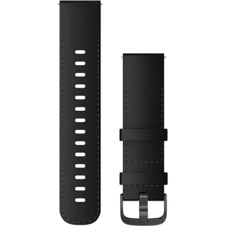 Garmin Schnellwechsel-armband, Leder schwarz/schiefergrau 22 Mm