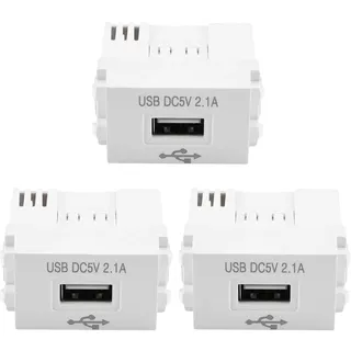 USB Stromversorgungsmodul 220V auf 5V Transformator 3 Stück, 2.1A USB Unterputz Netzteil Schaltadapter für Smartphone Tablet Ladegerät MP4 und andere Geräte