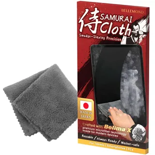 BELLEMOND「Samurai Cloth」Japanisches Mikrofaser Reinigungstuch | Waschbar, Wiederverwendbar, Fusselfrei für Smartphones, Laptops, Objektive & Bildschirme | Made in Japan | Klein