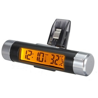 C-FUNN LCD-Clip-On-Digital-Hintergrundbeleuchtung Auto-Thermometer-Uhr Calenda-Orange