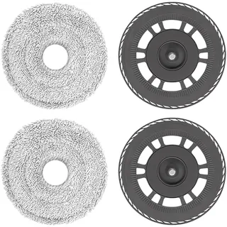 Mopptücher mit Ersatzhalterung,Wischplatten für Dreame L10s Pro Ultra Heat / L10s Ultra Gen2 / Mova E30 Ultra, für Dreame X40 Ultra / L20 Ultra / X40 Master / L40 Ultra Roboter Staubsauger Ersatzteile