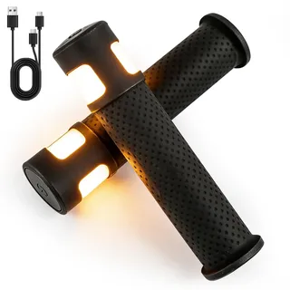 VEGOATY E Scooter Blinker mit Griff: 2 Stück Lenker für scooter mit licht, 4 Lichtfarben und modis Aufladbar Touch Lenkerwarnleuchte für Nachtradfahren und Universellen Einsatz