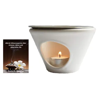 Esoterik-Versand Räucherstövchen Konus, Keramik, Ø 12 cm, weiss